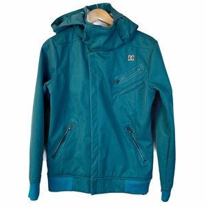 DC turquoise layered weather protection jacket